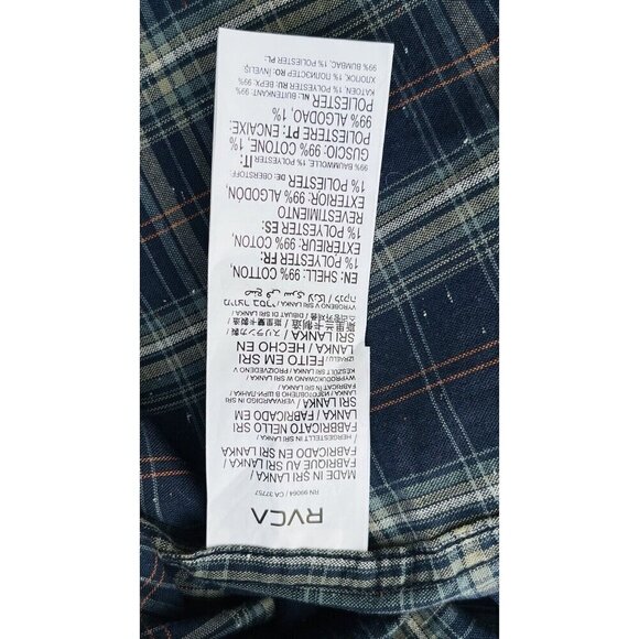 New RVCA Pearl Snap Flannel Plaid Long Sleeve Button Up Shirt Mens Sz Small NWT - Picture 5 of 16